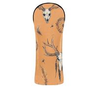 Western Cowboy Dream Catchers Feather Skull Head Covers for Golf Clubs Premium Leather Headcovers with Interchangeable No. Tags for Driver Fairway Wood Hybrids