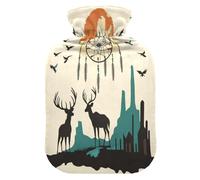 Western Cowboy Dream Catchers hot Waterbottle with Soft Cover, 2L hot compresses for The Body for Menstrual Cramps, Menstrual Cramps