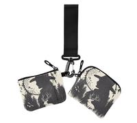 Western Cowboy Dream Catchers Triba Deerblack Women's Coin Purses Card Cases Small Detachable Card Money Holder with Zipper Coin Pocket for Woman 2 Packs, Western cowboy Dream Catchers Triba