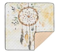 Western Cowboy Dream Catchers Tribal Boho Snakes Yellow Soft Padded Baby Gym & Activity Mat for Indoor Outdoor Waterproof Activity Entertainment Mat for Babies Infants Toddlers, 50'' x 50''