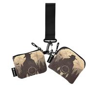 Western Cowboy Dream Catchers Women Credit Card Case Coin Purse Small Detachable Change Purse Wallet with Wristlet Strap for Daily Use 2 Pcs monedero Porta tarjetas para Mujer