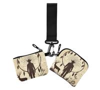 Western Cowboy Dream Catchers Women's Coin Wallet Card Holder Thin Flat Credit Card Wallet Organizer with Zipper Pocket for Women 2 Packs, Western cowboy Dream Catchers, One Size, Print Art
