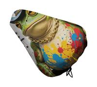 Western Cowboy Frog Bike Seat Cover Waterproof Oxford Fabric, Universal Adjustable Bicycle Saddle Cover with Drawstring Easy Install Protective Rain Dust Covers for Women Men