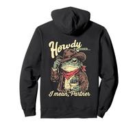 Western Cowboy Frog Howdy Pardner Retro Toad Country Animal Pullover Hoodie