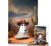 Western Cowboy Ghost Adult Jigsaw Puzzle1000 Pieces Intellect Skill Peaceful Fun Ideal Fit Perfect Present (38x52cm)