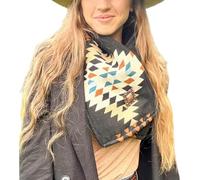 Western Cowboy Green Warm Neck Hood, Neck Warmer For Women, Windproof Face Scarf With Snap Closure For Cold Weather (H,One size)