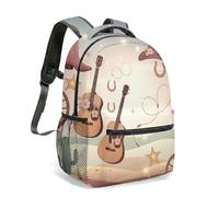 Western Cowboy Hat Boots 16 Inch All Over Print Backpack Vintage Cartoon Illustration School Bag Kids Men Women (06)