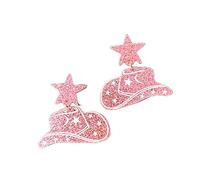 Western Cowboy Hat Dangle Drop Earrings for Women Bling Shiny Disco Earrings Country Cowgirl Let’s Go Vacation Earrings Jewelry Gifts, metal, acrylic