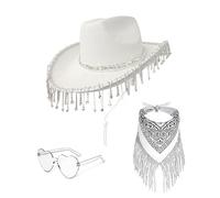 Western Cowboy Hat Eyewear For Bridal Shower Cowgirl Headscarf Costume Set Female Headwear Night Club Halloween Outfit Costume Accessories Set