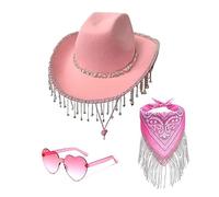 Western Cowboy Hat Eyewear For Bridal Shower Cowgirl Headscarf Costume Set Female Headwear Night Club Halloween Outfit Costume Accessories Set