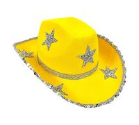 Western Cowboy Hat - Felt Material | Glitter Cowgirl Hat 23 Five-Pointed Star Rhinestone Set 130G, Disco Glamour System Improves The Style Of Halloween Birthday Party
