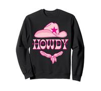 Western Cowboy Hat Howdy in Pink and Hot Pink Sweatshirt