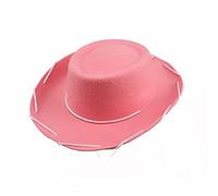 Western Cowboy Hat Men Women Cowboy Hat with Adjustable Band Elegant Western Hat Jazz Hat Plain Cowgirl Hats Outdoor for Adults Men Women (Pink, One Size)