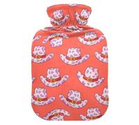 Western Cowboy Hat Pink Hot Water Bottle with Cover for Pain Relief Heating Bottles for Headaches, 2L