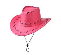 Western Cowboy Hat Pink Sun Cap Faux Felt Leather Suede Fancy Dress Party Costume Outfit Travel Outdoor Sun Protection Mens Womens