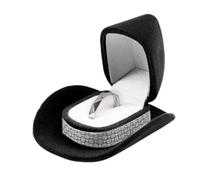Western Cowboy Hat Ring Box,Cartoon Ring Box,Jewelry Storage Case,Jewelry Display Holder,Portable Earring Case(Black)