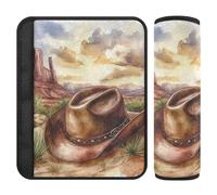 Western Cowboy Hat Vast Wilderness 2 Pack seat Belt Cushion More Comfort Driving for Sedan forro para cinturon de segurida