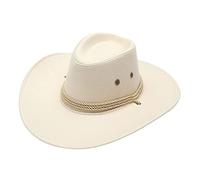 Western Cowboy Hat Women Men Solid Color Hat Classic Roll Up Hats Adjustable Drawstring Cap Suede Cap Big Brim Sun Protection Hats for Parties Holidays and Cowboy-Themed Events Beige
