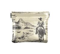 Western Cowboy Horse Dessert Women's Small Leather Coin Purse Fancy Mini Coin Purse Pouches for Woman Girl