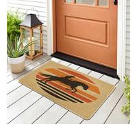 Western Cowboy Horse Front Black Door Mat Outside Inside Entrance 29 * 17, Aesthetic Retro Southwest Outdoor Indoor Washable Doormat, Small 70S Fun Classroom Patio Garage Shoes Off Doormat