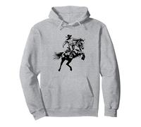 Western Cowboy Howdy Rodeo Southern Vintage Mens & Womens Pullover Hoodie, Adult Unisex, Heather Grey, Medium