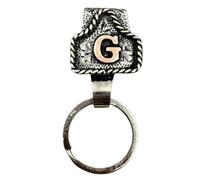 Western Cowboy Letter Keychain, Belt Clip For Keys, Keychain For Men, Western Cowboy Style A To Z 26 Capital Letters Key Ring Metal Alphabet Key Holder Belt Bag Hanging Decoration Pendant (G)