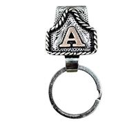 Western Cowboy Letter Keychain, Belt Clip For Keys, Keychain For Men, Western Cowboy Style A To Z 26 Capital Letters Key Ring Metal Alphabet Key Holder Belt Bag Hanging Decoration Pendant (A)