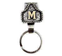 Western Cowboy Letter Keychain, Belt Clip For Keys, Keychain For Men, Western Cowboy Style A To Z 26 Capital Letters Key Ring Metal Alphabet Key Holder Belt Bag Hanging Decoration Pendant (M)