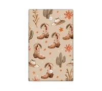 Western Cowboy Light Switch Cover Plates/Outlet Covers, Beige Rustic Boots and Cacti Design, Thermoplastic Wall Plates, Standard Size Blank Cover Plate