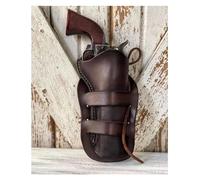 Western Cowboy Pistol Gun Holder For Barrel, Vintage Steampunk Style Accessory,Medieval Leather Concealed Holster For Halloween Cosplay Costume Waist Accessories
