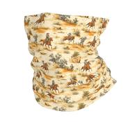 Western Cowboy Retro Print Unisex Snood Scarf Lightweight Face Covering Scarf Windproof Snood For Walking Motorcycle Hiking Outdoor