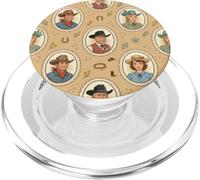 Western Cowboy Retro Vintage Americana Ranch Graphic PopSockets PopGrip for MagSafe