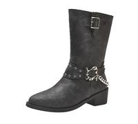 Western Cowboy Riding Boots Men Wide Calf Boots Shoes Fastion Motorcycle Boots Dresses for Cowboy Boots Women (Black, 9)