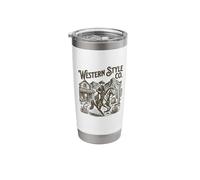 Western Cowboy Saloon Town Stainless Steel Insulated Tumbler