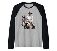 Western Cowboy Saying Rider On Horse Rustic Country Art Raglan Baseball Tee