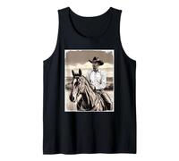 Western Cowboy Saying Rider On Horse Rustic Country Art Tank Top