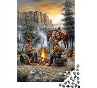 Western Cowboy ScenePuzzles 1000 Pieces for Adults for Adults 1000 Piece Puzzle Educational Challenge Games Home DecoratioRustic Outdoor Adventure Style