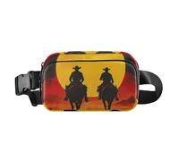 Western Cowboy Setting Sun Cute Crossbody Bag Waist Packs for Women Men Waterproof Bum Belt Bag for Travel Gym Work, Western Cowboy Sunset Red, One Size
