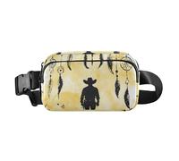 Western Cowboy Setting Sun Cute Crossbody Bag Waist Packs for Women Men Waterproof Bum Belt Bag for Travel Gym Work, Western Cowboy Dream Catchers Tribal Boho Snakes Yellow, One Size