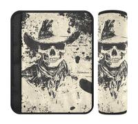 Western Cowboy Skull Cowboy Vast Wilderness 2 Pack Cover Belt car seat Protects Your Neck and Shoulders for Airplane forro para cinturon de seguridad