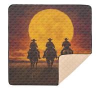 Western Cowboy Soft Thick Baby Playmat for Indoor Outdoor Portable Kicking Mat for Baby Kids Toddlers Infants, 50'' x 50''