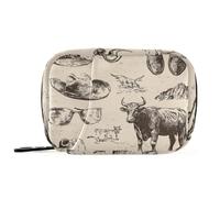 Western Cowboy Spurs Cattle Drive The West Ranch_4 Medicine Bag with Detachable Compartments Convenient Pill Bag Organizer