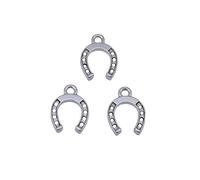 Western Cowboy Style Horseshoe Charms For Dreamcatcher Embellishments, 15x11mm, Antique Silver Color, 40 Pieces