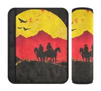 Western Cowboy Sunset Shoulder Pads for car seat Straps,More Comfort Driving,car Seatbelt Cushion for Truck Auto Most Cars funda para cinturón de carro 2 Pack