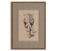 Western Cowboy Wall Art Vintage Cowboy Boots Wall Decor Retro Stamp Style Western Rustic Canvas Poster Cowgirl Reading Newspaper Poster Gifts for Bathroom Laundry Room Bedroom 16 ×24 Inch Unframed