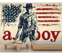 Western Cowboy Wallpapers American Vintage Flag Wallpaper Murals for Walls Retro Girls Wallpaper Living Room for Bedroom Art Paintings Mural 150X105cm