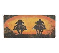 Western Cowboy Wild West Brown Thin Office Mouse pad for Work Waterproof Keyboard and Mouse mat 31.5 x 11.8in