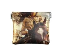 Western Cowgirl Beautiful Wild West Fashion Women's PU Leather Coin Purse Portable Card Holder for Men Women Travel bolsas para monedas de