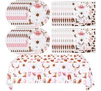 Western Cowgirl Birthday Party Supplies - Wild West Theme Decoration Tableware Include 20 Plates, Napkins and Tablecloth (Serve 20)