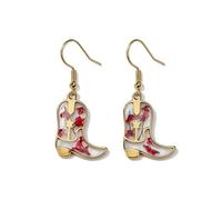 Western Cowgirl Boots Dangle Earrings for Women Real Pressed Flowers Boots Earrings Boho Country Jewelry for Concerts, L, Resin, No Gemstone